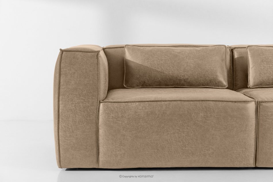 FEROX Trojmiestna pohovka v štýle loft kožená látka béžová béžová - obrázok 6