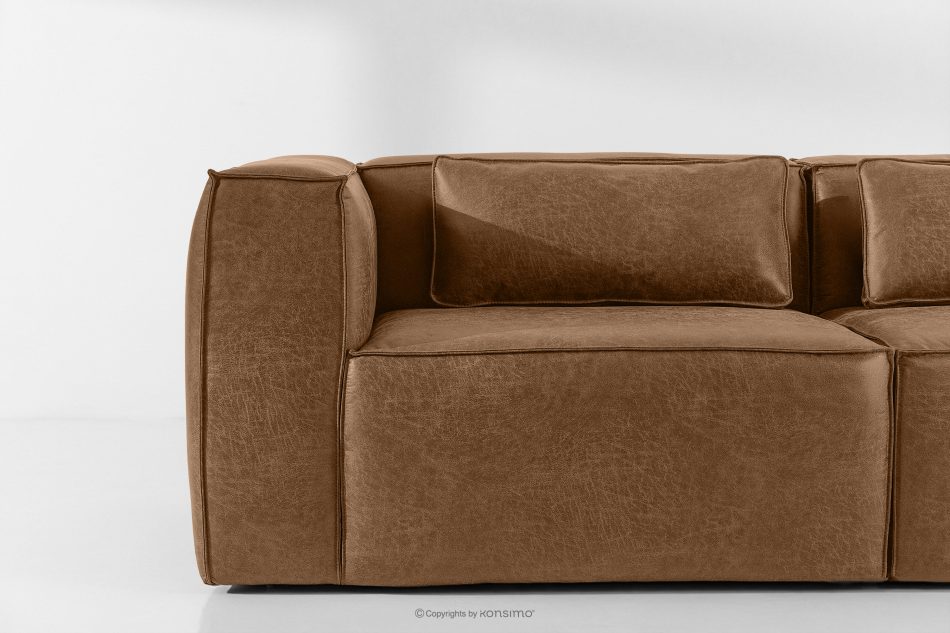 FEROX Trojmiestna pohovka v štýle loft látka podobná koži hnedá hnedá - obrázok 6