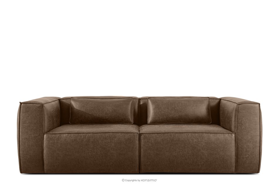 FEROX Trojmiestna pohovka v štýle loft látka podobná koži tmavohnedá tmavo hnedá - obrázok 0