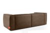 FEROX Trojmiestna pohovka v štýle loft látka podobná koži tmavohnedá tmavo hnedá - obrázok 4