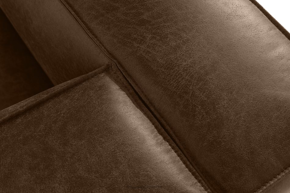 FEROX Trojmiestna pohovka v štýle loft látka podobná koži tmavohnedá tmavo hnedá - obrázok 5