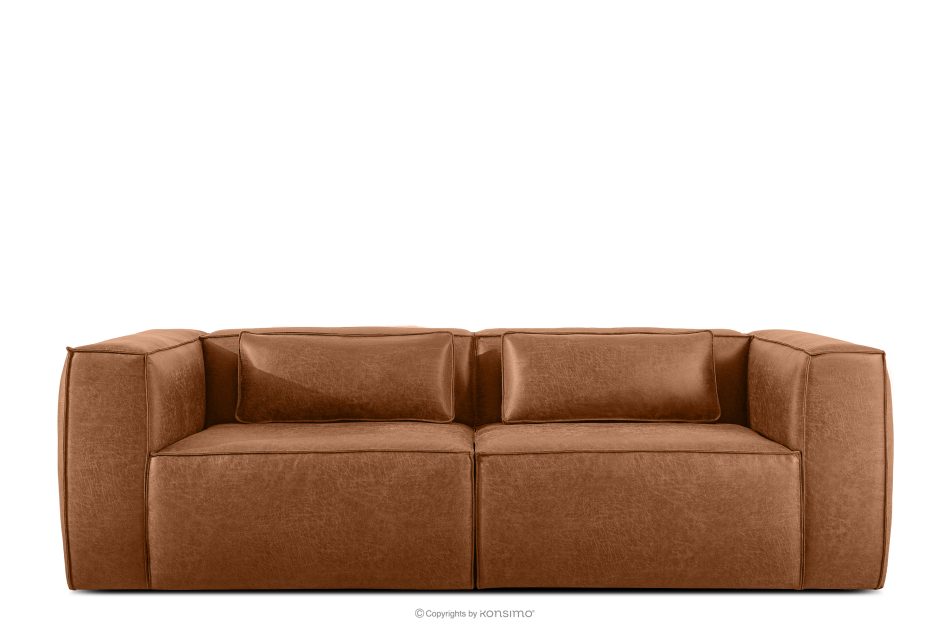 FEROX Trojmiestna pohovka v štýle loft látka podobná koži červená červená - obrázok 0