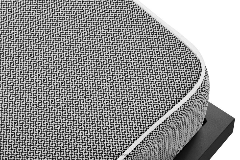 TRIGLO Záhradný taburet na kovových nohách, tmavo sivý/čierny/biely tmavo sivá/čierna/biela - obrázok 3