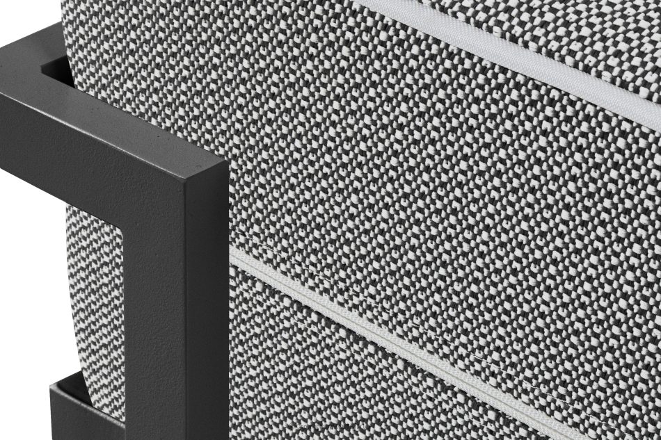 TRIGLO Záhradný taburet na kovových nohách, tmavo sivý/čierny/biely tmavo sivá/čierna/biela - obrázok 4