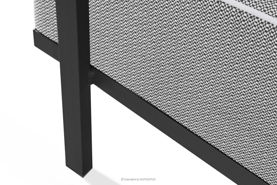 TRIGLO Záhradný taburet na kovových nohách, tmavo sivý/čierny/biely tmavo sivá/čierna/biela - obrázok 5