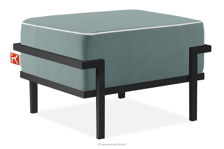 TRIGLO Záhradný taburet na kovových nohách, tmavo sivý/tmavo zelený/biely tmavo sivá/tmavo zelená/biela - obrázok 2