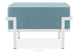 TRIGLO, https://konsimo.sk/kolekcie/triglo/ Záhradný taburet na kovových nohách, biely/morská modrá/biely biela/námornícka modrá/biela - obrázok