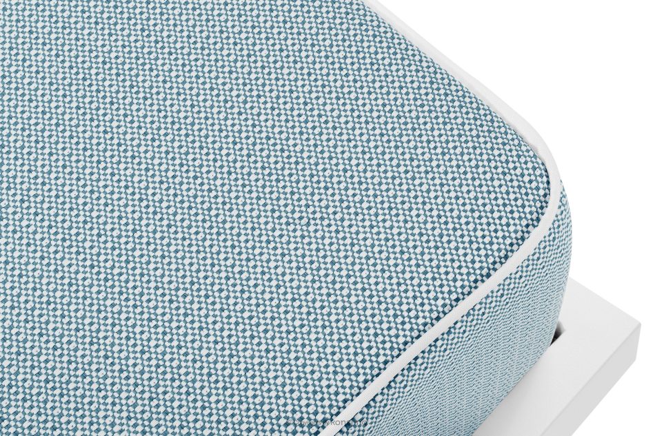 TRIGLO Záhradný taburet na kovových nohách, biely/morská modrá/biely biela/námornícka modrá/biela - obrázok 3