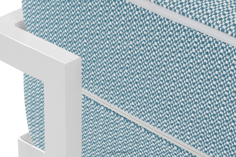 TRIGLO Záhradný taburet na kovových nohách, biely/morská modrá/biely biela/námornícka modrá/biela - obrázok 4