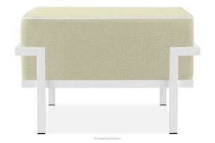 TRIGLO, https://konsimo.sk/kolekcie/triglo/ Záhradný taburet na kovových nohách, biely/svetlo zelený/biely biela/svetlo zelená/biela - obrázok