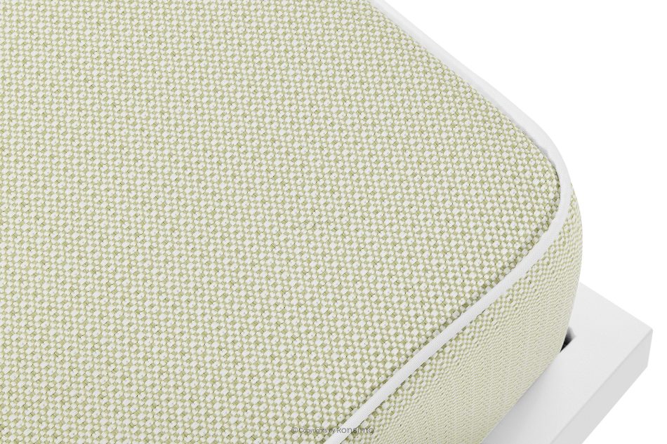 TRIGLO Záhradný taburet na kovových nohách, biely/svetlo zelený/biely biela/svetlo zelená/biela - obrázok 3