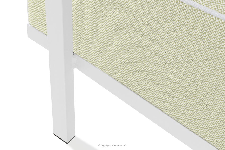 TRIGLO Záhradný taburet na kovových nohách, biely/svetlo zelený/biely biela/svetlo zelená/biela - obrázok 5