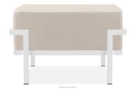 Záhradný taburet na kovových nohách, biely/tmavo béžový/biely