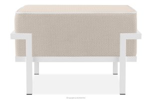 TRIGLO, https://konsimo.sk/kolekcie/triglo/ Záhradný taburet na kovových nohách, biely/tmavo béžový/biely biela/tmavo béžová/biela - obrázok