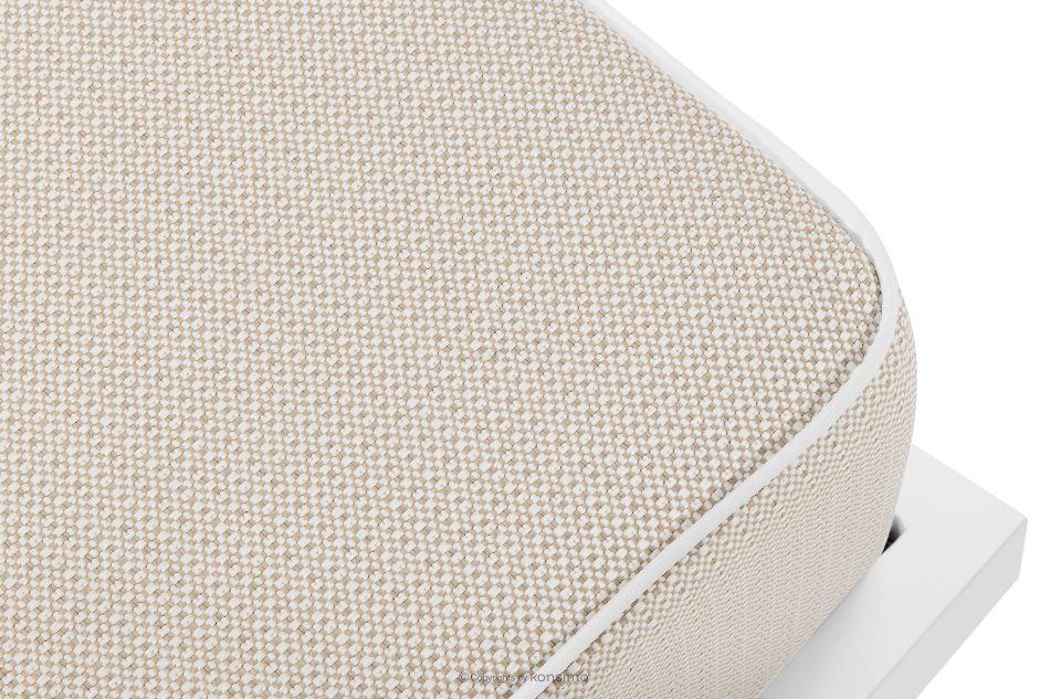 TRIGLO Záhradný taburet na kovových nohách, biely/tmavo béžový/biely biela/tmavo béžová/biela - obrázok 3