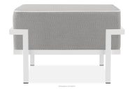 Záhradný taburet na kovových nohách, biely/tmavo sivý/biely