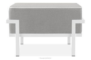 TRIGLO, https://konsimo.sk/kolekcie/triglo/ Záhradný taburet na kovových nohách, biely/tmavo sivý/biely biela/tmavo sivá/biela - obrázok