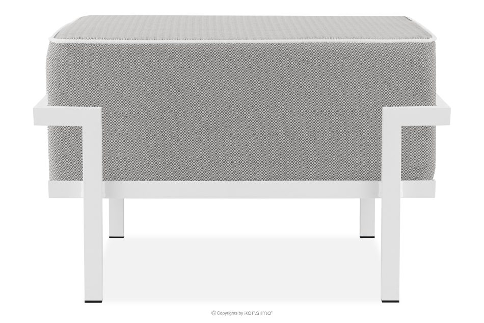 TRIGLO Záhradný taburet na kovových nohách, biely/tmavo sivý/biely biela/tmavo sivá/biela - obrázok 0