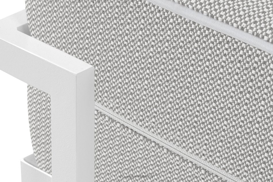 TRIGLO Záhradný taburet na kovových nohách, biely/tmavo sivý/biely biela/tmavo sivá/biela - obrázok 4