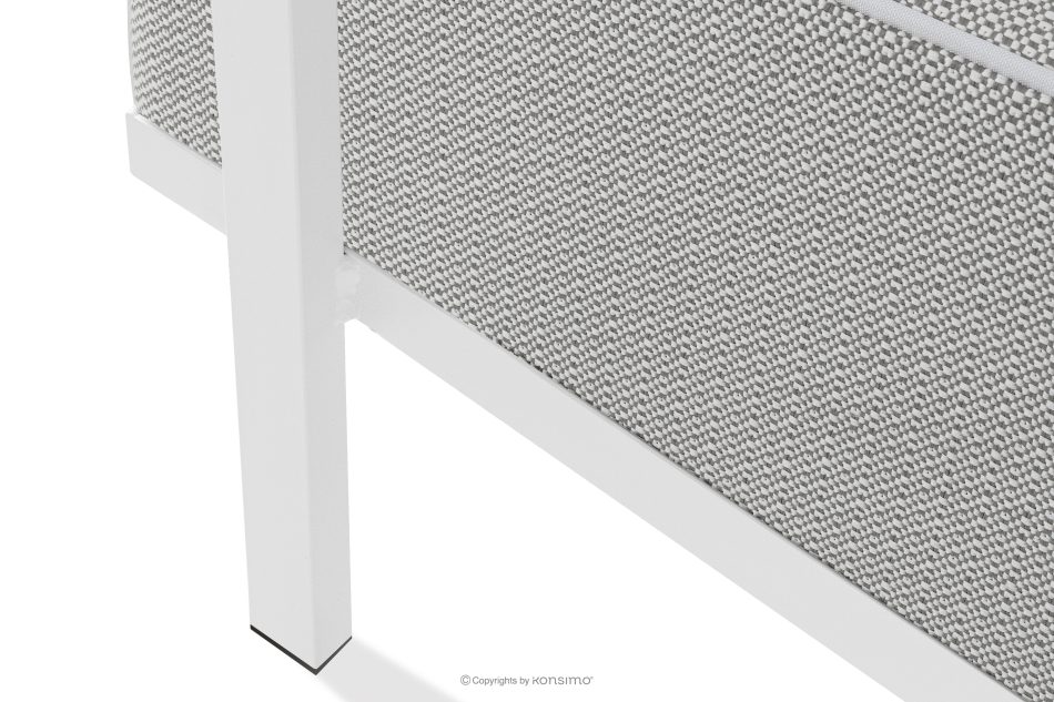 TRIGLO Záhradný taburet na kovových nohách, biely/tmavo sivý/biely biela/tmavo sivá/biela - obrázok 5