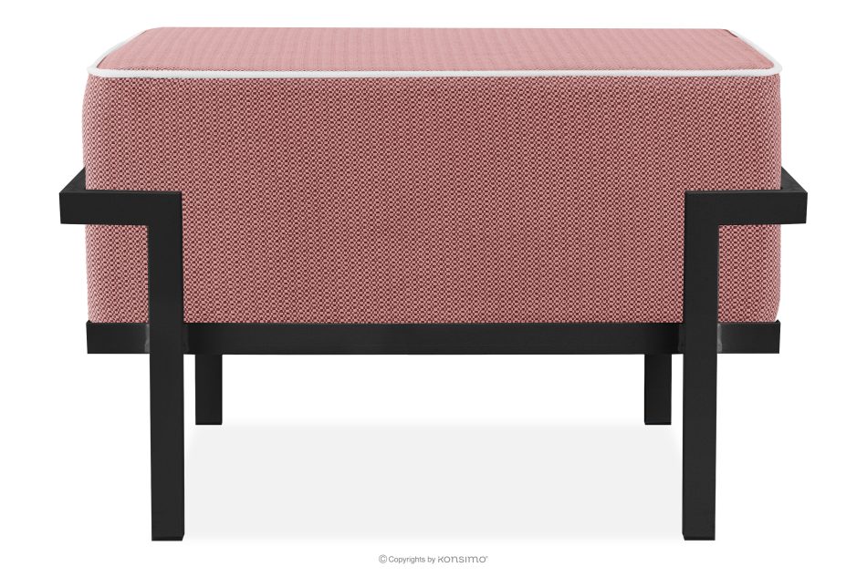 TRIGLO Záhradný taburet na kovových nohách, tmavo sivý/červený/biely tmavo sivá/červená/biela - obrázok 0