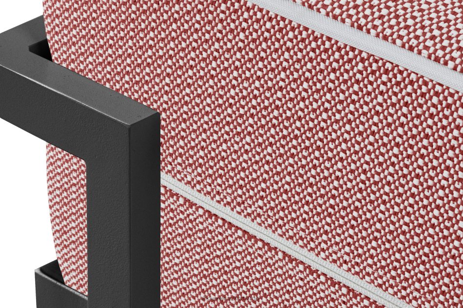 TRIGLO Záhradný taburet na kovových nohách, tmavo sivý/červený/biely tmavo sivá/červená/biela - obrázok 4