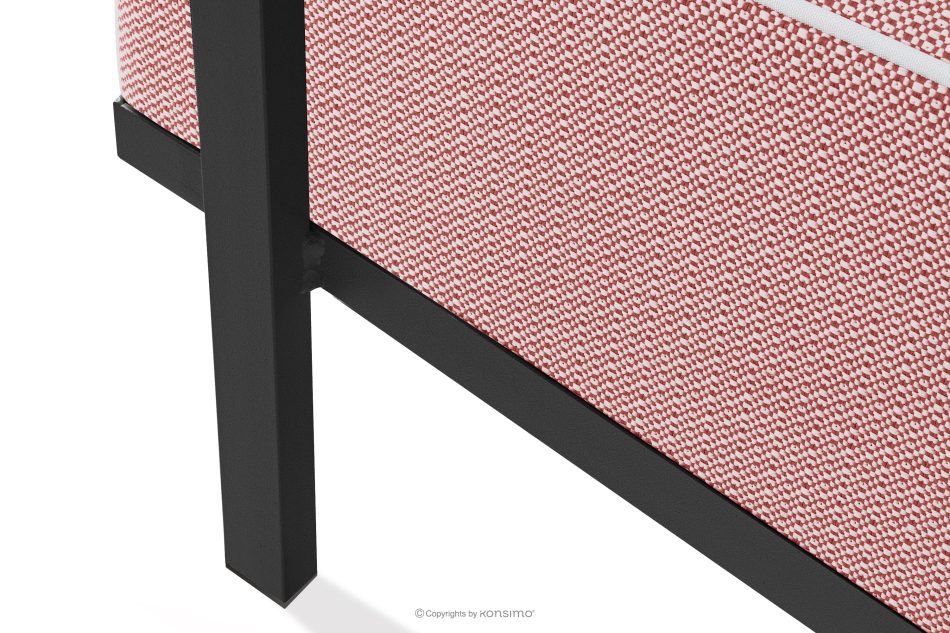 TRIGLO Záhradný taburet na kovových nohách, tmavo sivý/červený/biely tmavo sivá/červená/biela - obrázok 5