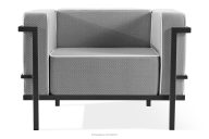 Moderné záhradné kreslo na kovových nohách tmavo sivá/čierna/biela