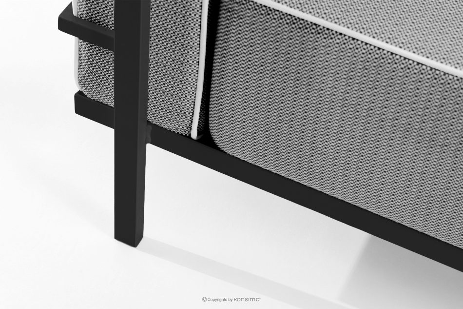 TRIGLO Moderné záhradné kreslo na kovových nohách tmavo sivá/čierna/biela tmavo sivá/čierna/biela - obrázok 6