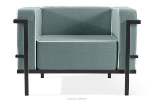 TRIGLO, https://konsimo.sk/kolekcie/triglo/ Moderné záhradné kreslo na kovových nohách, tmavošedá/tmavozelená/biela tmavo sivá/tmavo zelená/biela - obrázok