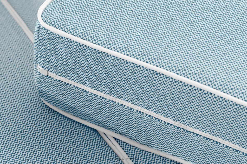 TRIGLO Moderné záhradné kreslo na kovových nohách, biele/morská modrá/biele biela/morská modrá/biela - obrázok 9