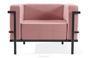 TRIGLO, https://konsimo.sk/kolekcie/triglo/ Moderné záhradné kreslo na kovových nohách, tmavošedá/červená/biela tmavo sivá/červená/biela - obrázok