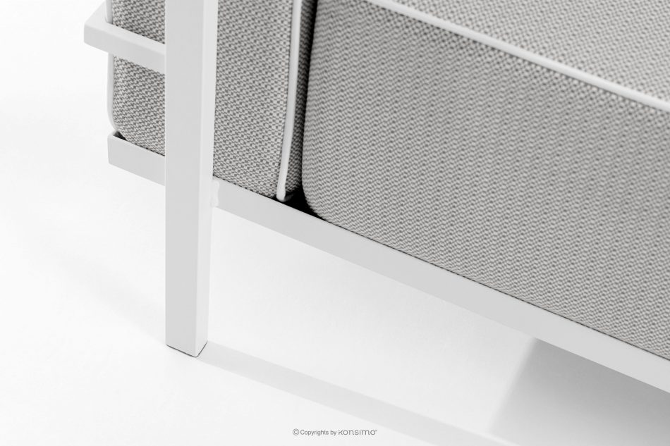 TRIGLO Moderná záhradná pohovka 2 na kovových nohách, biela/tmavo sivá/biela biela/tmavosivá/biela - obrázok 6