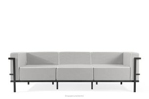 TRIGLO, https://konsimo.sk/kolekcie/triglo/ Moderná záhradná pohovka 3 na kovových nohách, tmavo sivá/tmavo sivá/biela tmavo sivá/tmavo sivá/biela - obrázok