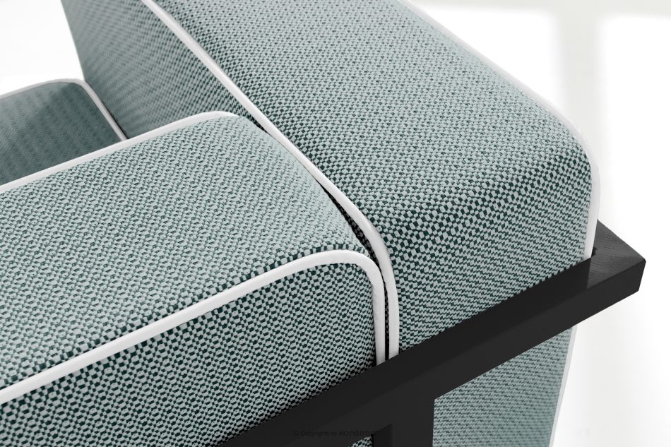 TRIGLO Moderná záhradná pohovka 3 na kovových nohách, tmavo sivá/tmavo zelená/biela tmavo sivá/tmavo zelená/biela - obrázok 5