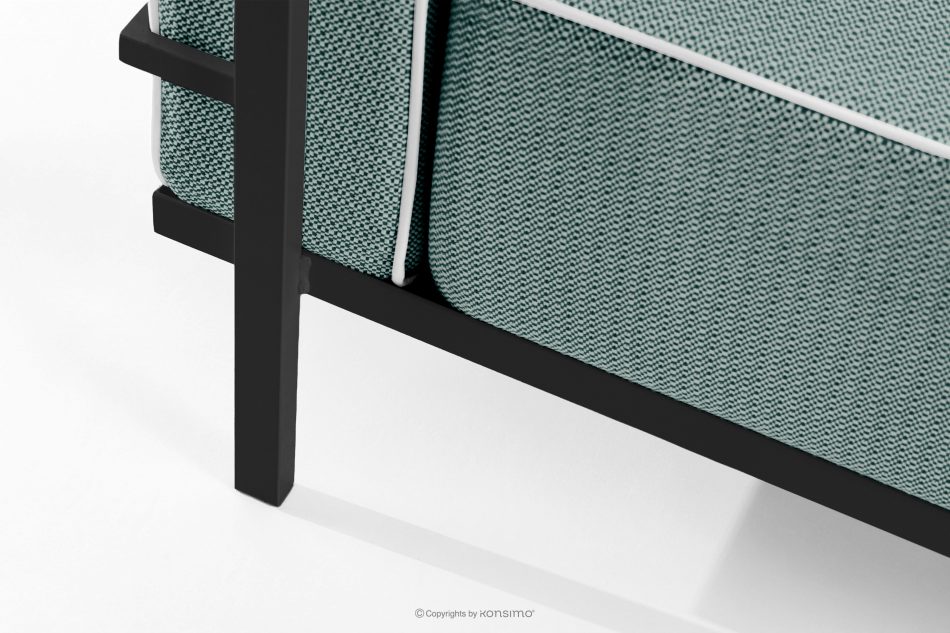 TRIGLO Moderná záhradná pohovka 3 na kovových nohách, tmavo sivá/tmavo zelená/biela tmavo sivá/tmavo zelená/biela - obrázok 6