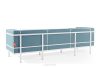 TRIGLO Moderná záhradná pohovka 3 na kovových nohách, biela/morská modrá/biela biela/morská modrá/biela - obrázok 4