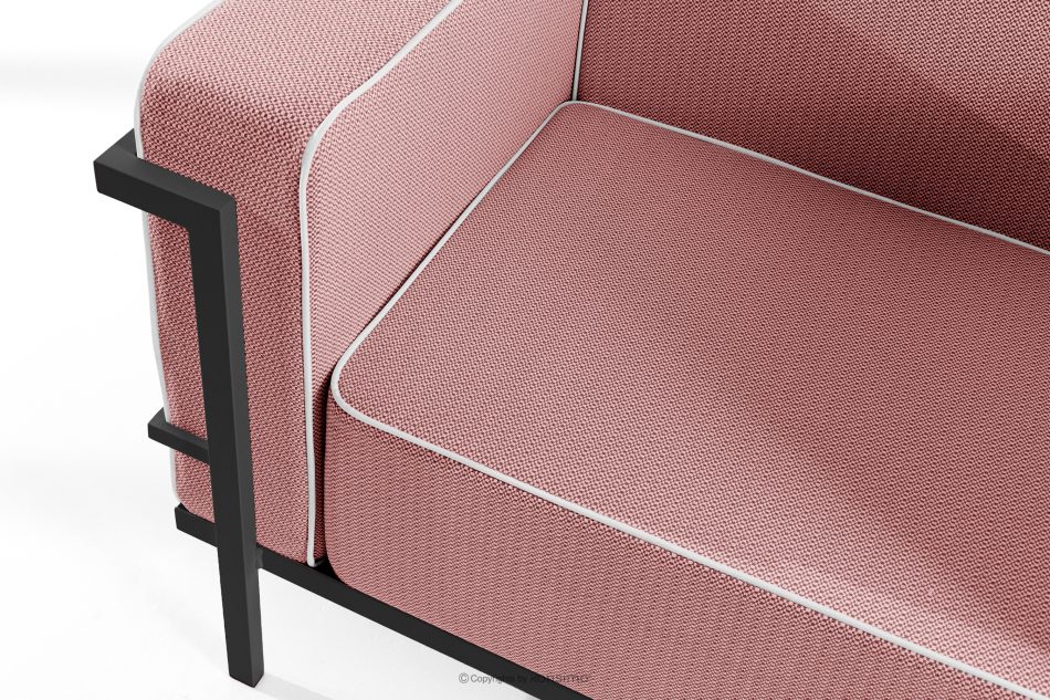 TRIGLO Moderná záhradná pohovka 3 na kovových nohách, tmavo šedá/červená/biela tmavo sivá/červená/biela - obrázok 4