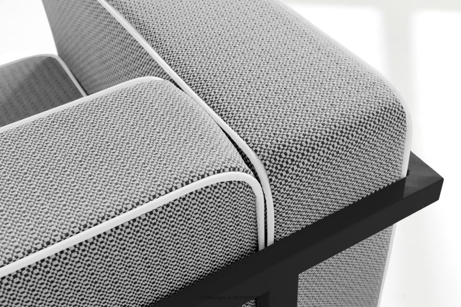 TRIGLO Záhradný nábytok 2x kreslo, dvojmiestna pohovka, konferenčný stolík tmavošedá/čierna/biela tmavo sivá/čierna/biela - obrázok 9