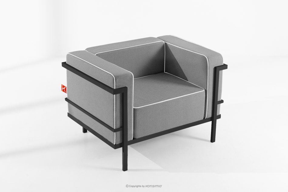 TRIGLO Záhradný nábytok 2x kreslo, dvojmiestna pohovka, konferenčný stolík tmavošedá/čierna/biela tmavo sivá/čierna/biela - obrázok 17