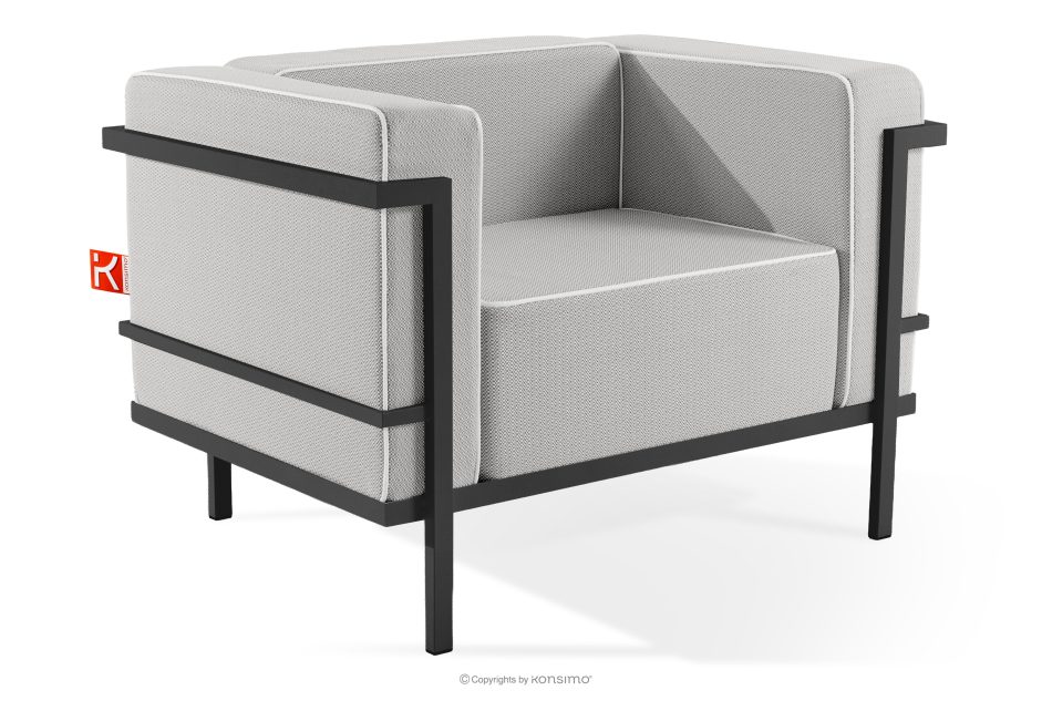 TRIGLO Záhradný nábytok: 2 kreslá, dvojmiestna pohovka, konferenčný stolík v tmavošedej/tmavošedej/bielej farbe tmavo sivá/tmavo sivá/biela - obrázok 6