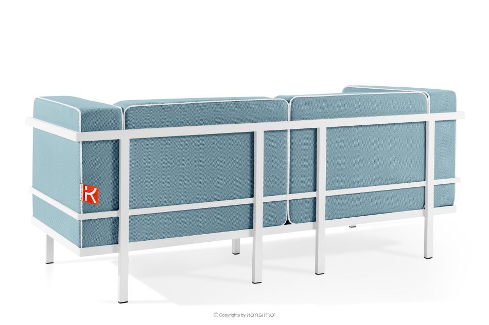 TRIGLO Záhradný nábytok: 2 kreslá, dvojmiestna pohovka, konferenčný stolík v bielej/morskej modrej/bielej farbe biela/námornícka modrá/biela - obrázok 4