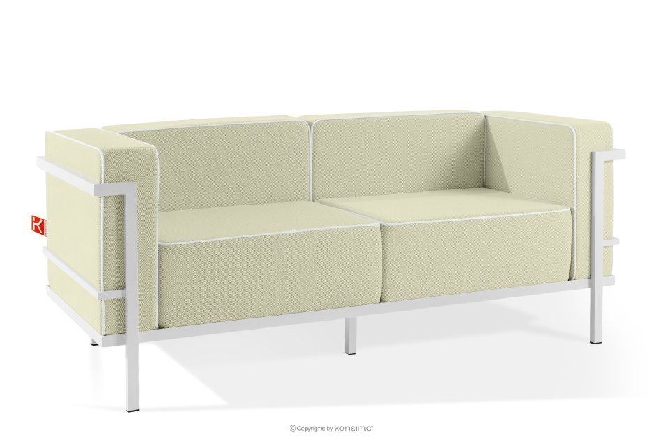 TRIGLO Záhradný nábytok: 2 kreslá, dvojmiestna pohovka, konferenčný stolík v bielej/svetlo zelenej/bielej farbe biela/svetlo zelená/biela - obrázok 3