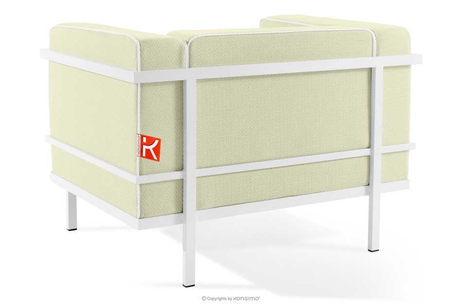 TRIGLO Záhradný nábytok: 2 kreslá, dvojmiestna pohovka, konferenčný stolík v bielej/svetlo zelenej/bielej farbe biela/svetlo zelená/biela - obrázok 7