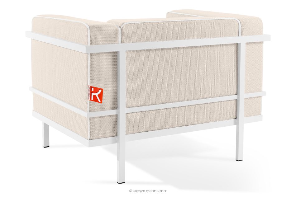 TRIGLO Záhradný nábytok: 2 kreslá, dvojmiestna pohovka, konferenčný stolík v bielej/tmavo béžovej/bielej farbe biela/tmavo béžová/biela - obrázok 7