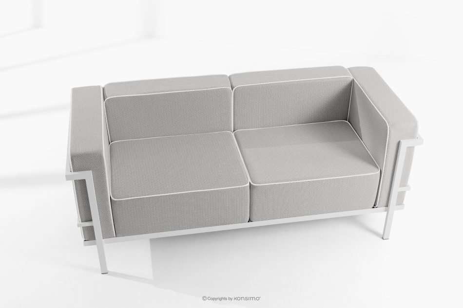 TRIGLO Záhradný nábytok: 2 kreslá, dvojmiestna pohovka, konferenčný stolík v bielej/tmavo šedej/bielej farbe biela/tmavo sivá/biela - obrázok 1
