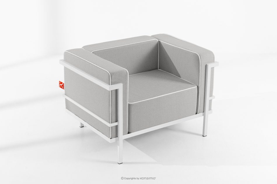 TRIGLO Záhradný nábytok: 2 kreslá, dvojmiestna pohovka, konferenčný stolík v bielej/tmavo šedej/bielej farbe biela/tmavo sivá/biela - obrázok 17