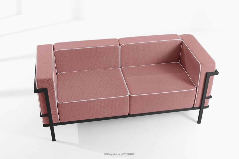 TRIGLO Záhradný nábytok 2x kreslo, dvojmiestna pohovka, konferenčný stolík tmavošedá/červená/biela tmavo sivá/červená/biela - obrázok 1