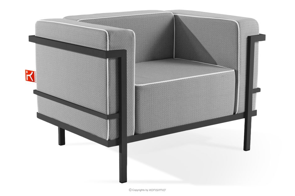 TRIGLO Záhradný nábytok: 2 kreslá, trojmiestna pohovka, tmavošedý/čierny/biely konferenčný stolík tmavo sivá/čierna/biela - obrázok 6