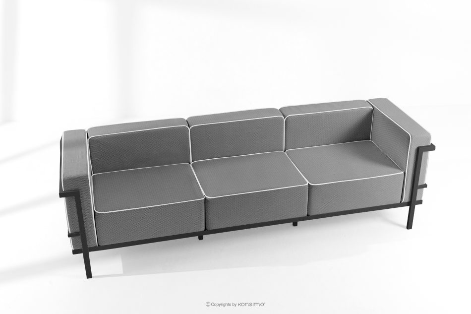 TRIGLO Záhradný nábytok: 2 kreslá, trojmiestna pohovka, tmavošedý/čierny/biely konferenčný stolík tmavo sivá/čierna/biela - obrázok 1